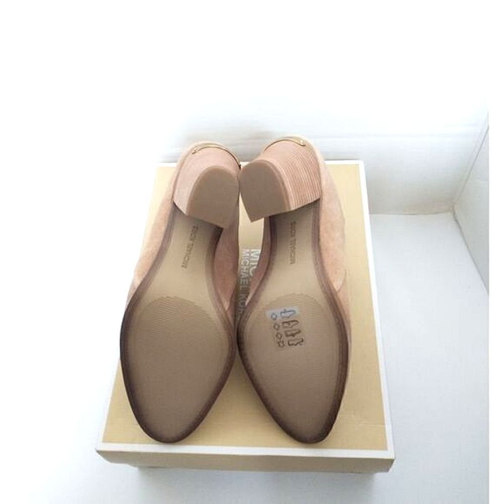 New! MICHAEL KORS Braden Pointed-Toe Suede Mules Slides Shooties Size 7 Cashew - Picture 11 of 12